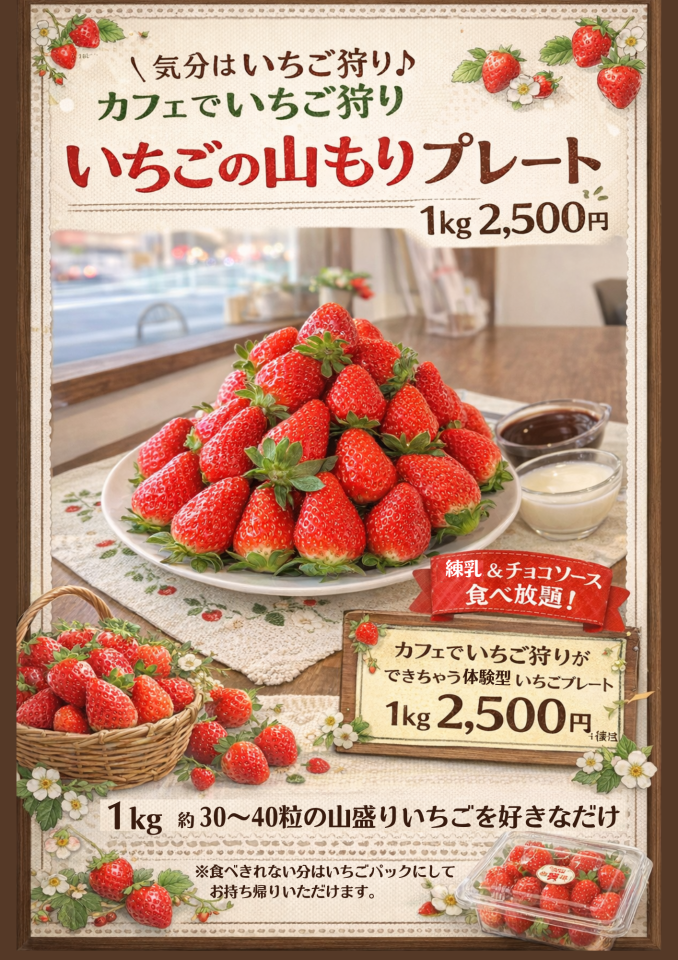 🍓 いちごの山もりプレート提供開始